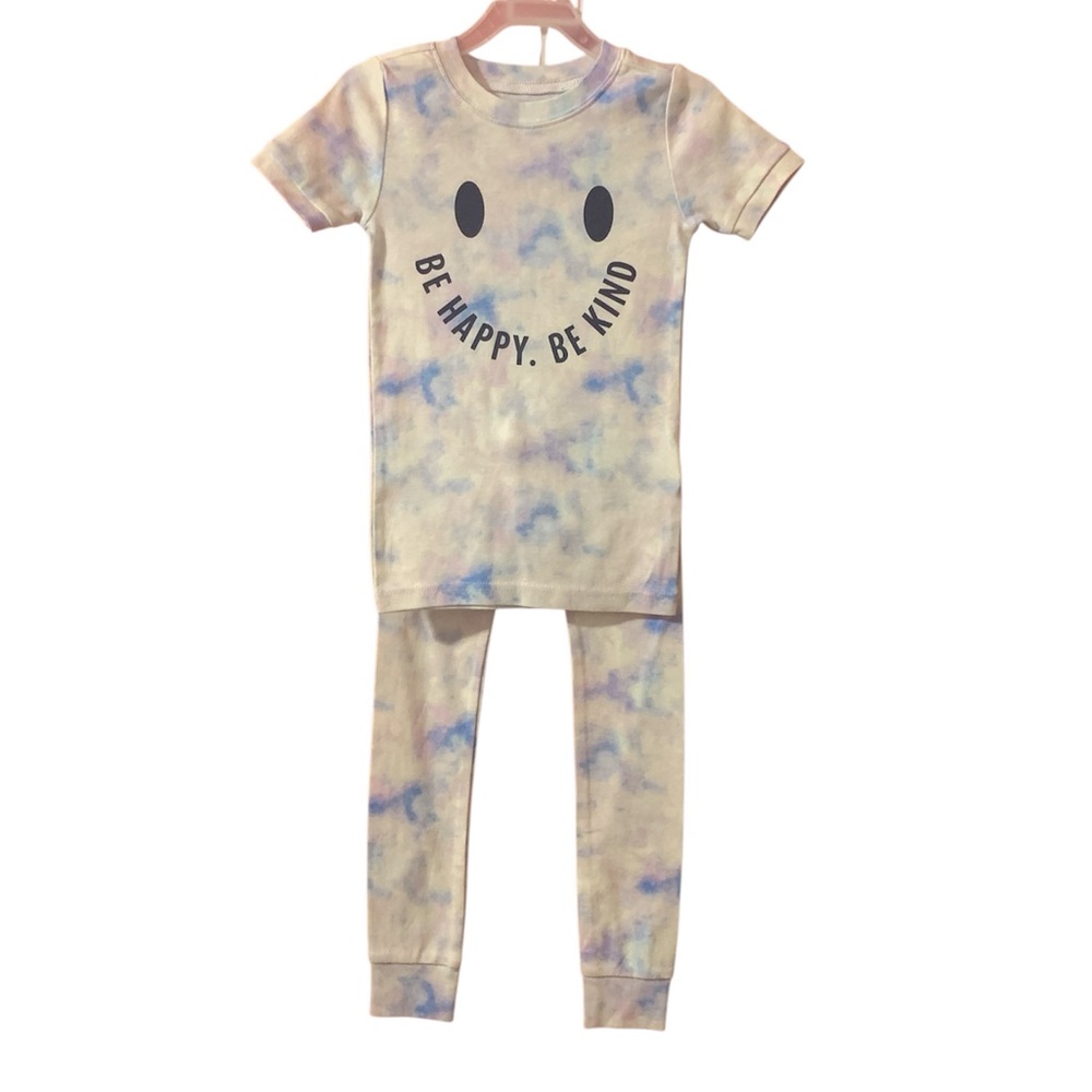 Old Navy Tie-Dye Pajama Set - Cream and Blue Girls 5T